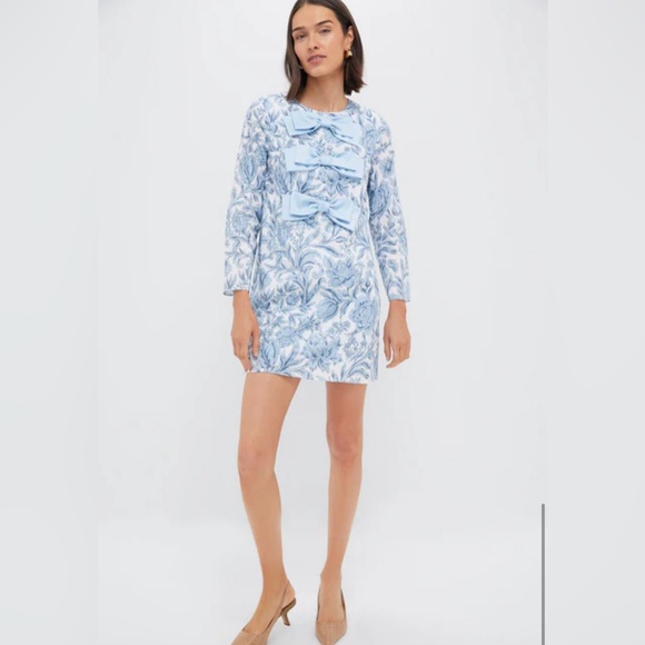 TUCKERNUCK // HYACINTH HOUSE Blue Chintz Clarice Bows Dress - Picture 6 of 11